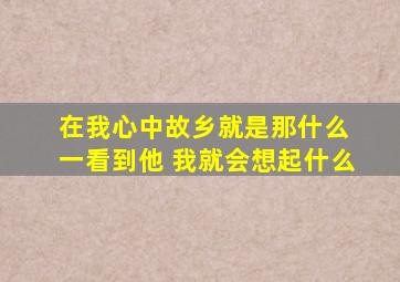 在我心中故乡就是那什么 一看到他 我就会想起什么